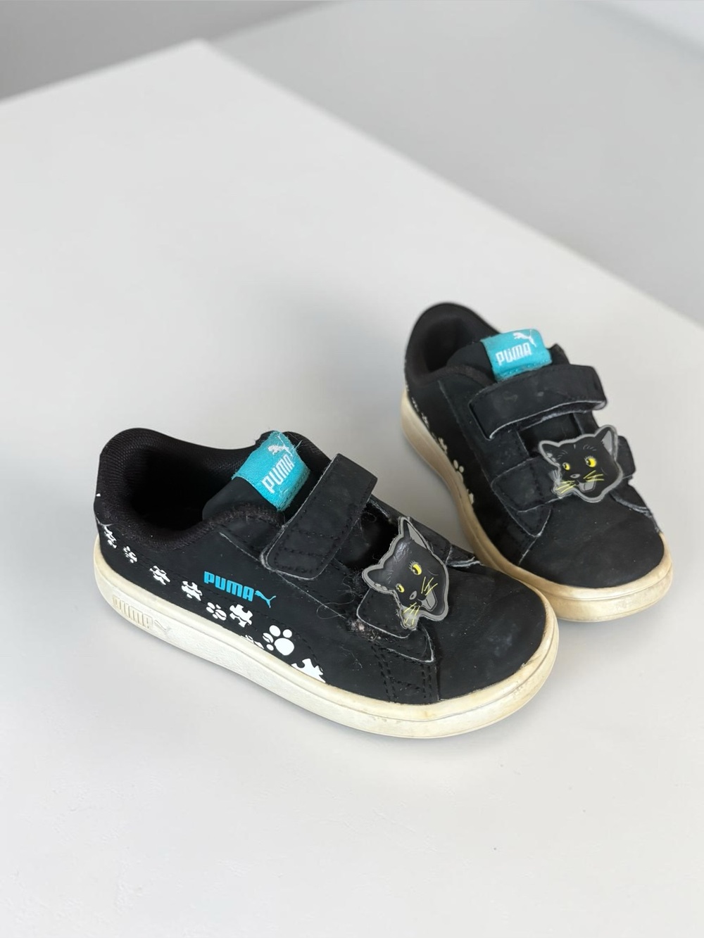 Puma Cat Toddler Sneakers Size 8C Black Velcro Shoes Gift